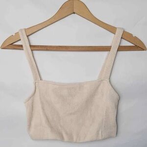 Zara Ribbed Crop Tank Top. Size Small. Beige. Never worn